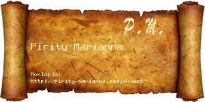 Pirity Marianna névjegykártya